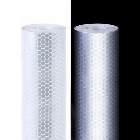 Odblaskowa 124x50 Samoprzylepna Biała Mocna Wysoki Odblask Ostrzegawcza----.jpg