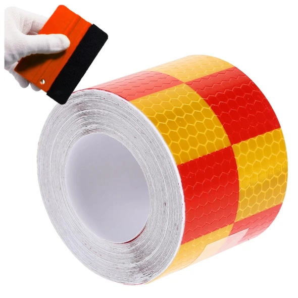 Taśma Odblaskowa Szachownica Czerwona M.jpg