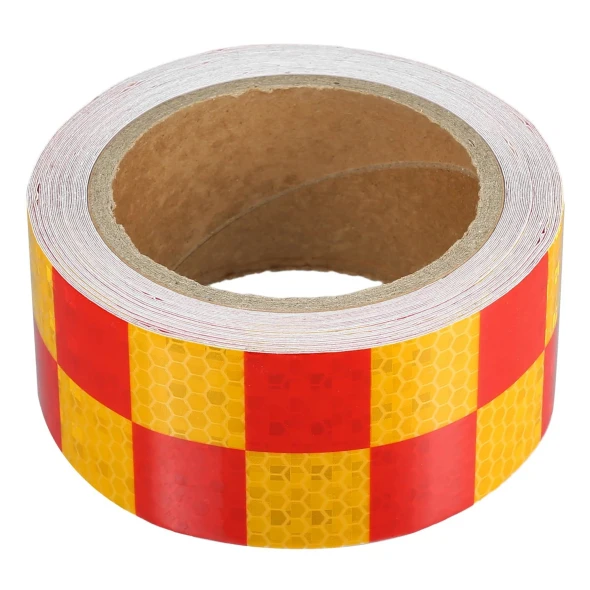 Taśma Odblaskowa Szachownica Czerwona-.jpg